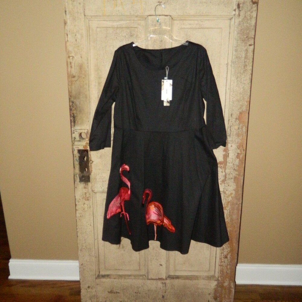 Zaful Flamingos Long Sleeve Dress Sz 4XL (DD-52)